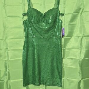 Morgan & Co. Emerald Sequin Gown